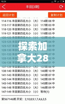 探索加拿大28开奖，开奖机制与彩民体验