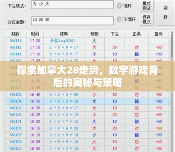 探索加拿大28走势，数字游戏背后的奥秘与策略