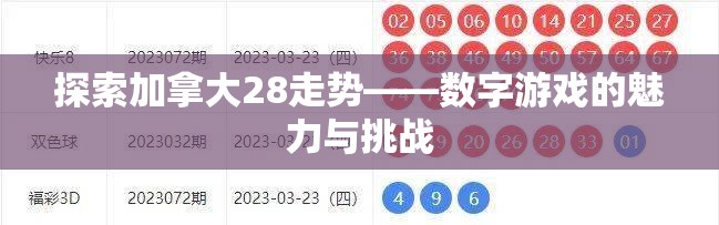 探索加拿大28走势——数字游戏的魅力与挑战