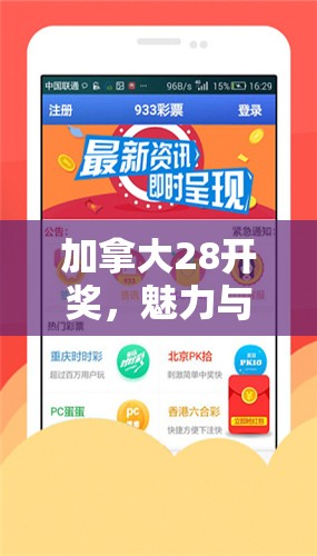 加拿大28开奖，魅力与神秘并存的彩票世界