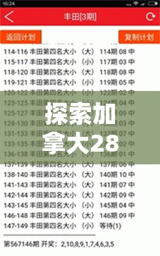 探索加拿大28开奖，开奖机制与彩民体验