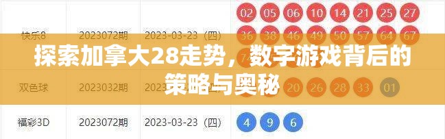 探索加拿大28走势，数字游戏背后的策略与奥秘