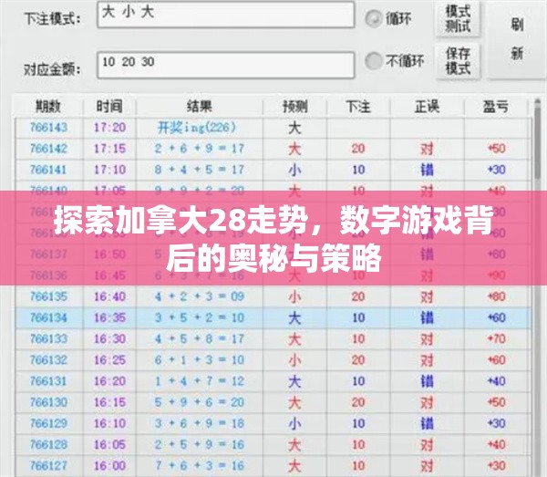 探索加拿大28走势，数字游戏背后的奥秘与策略