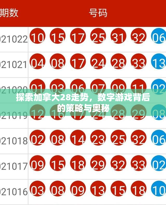 加拿大28开奖，探索数字彩票的魅力与挑战