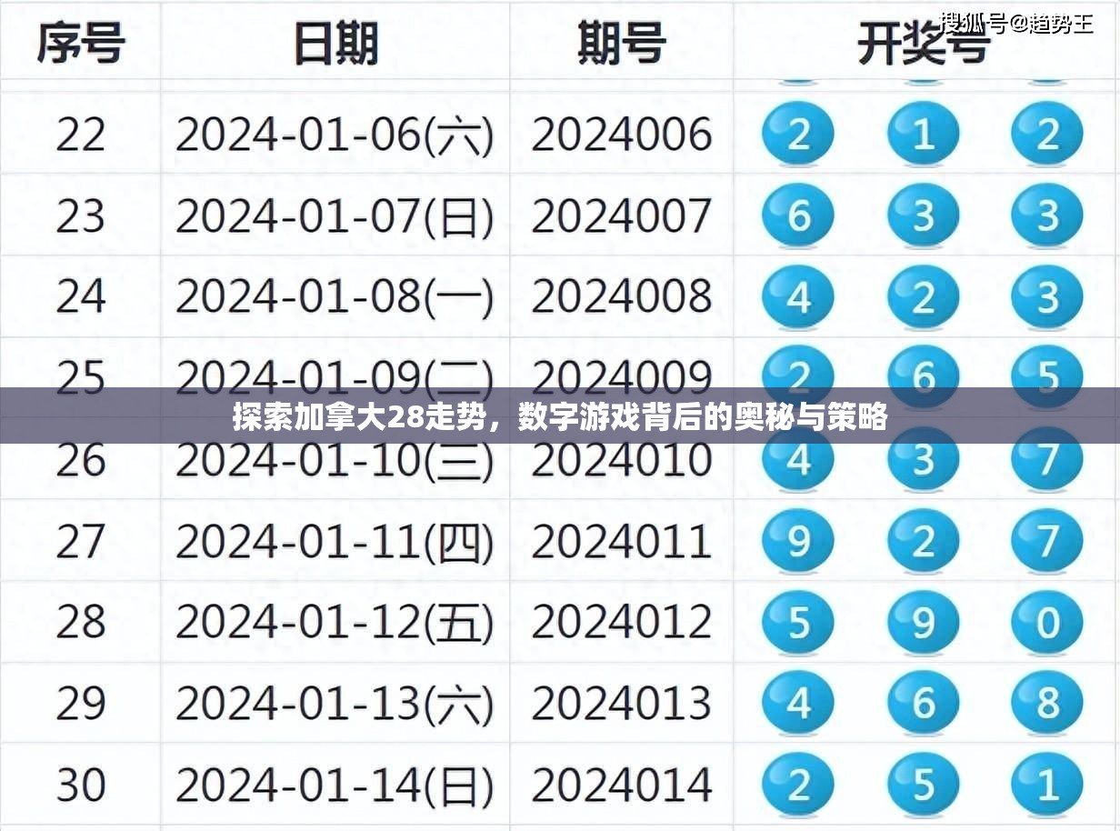 探索加拿大28走势，数字游戏背后的奥秘与策略