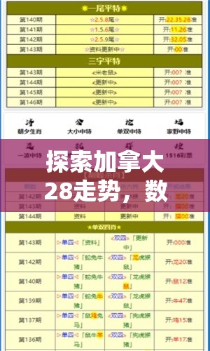 探索加拿大28走势，数字游戏背后的奥秘与挑战