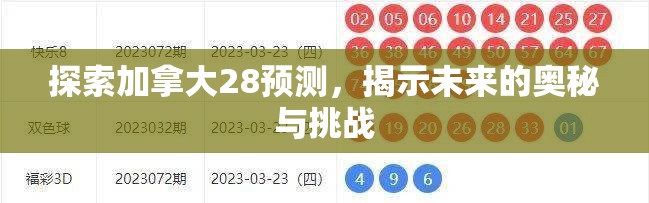 探索加拿大28预测，揭示未来的奥秘与挑战