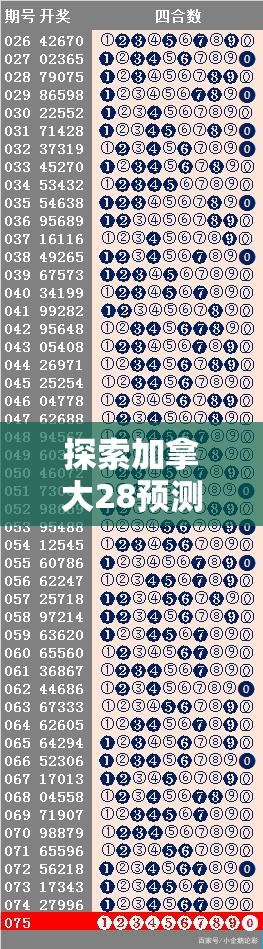 探索加拿大28预测，揭示数字游戏的奥秘与挑战