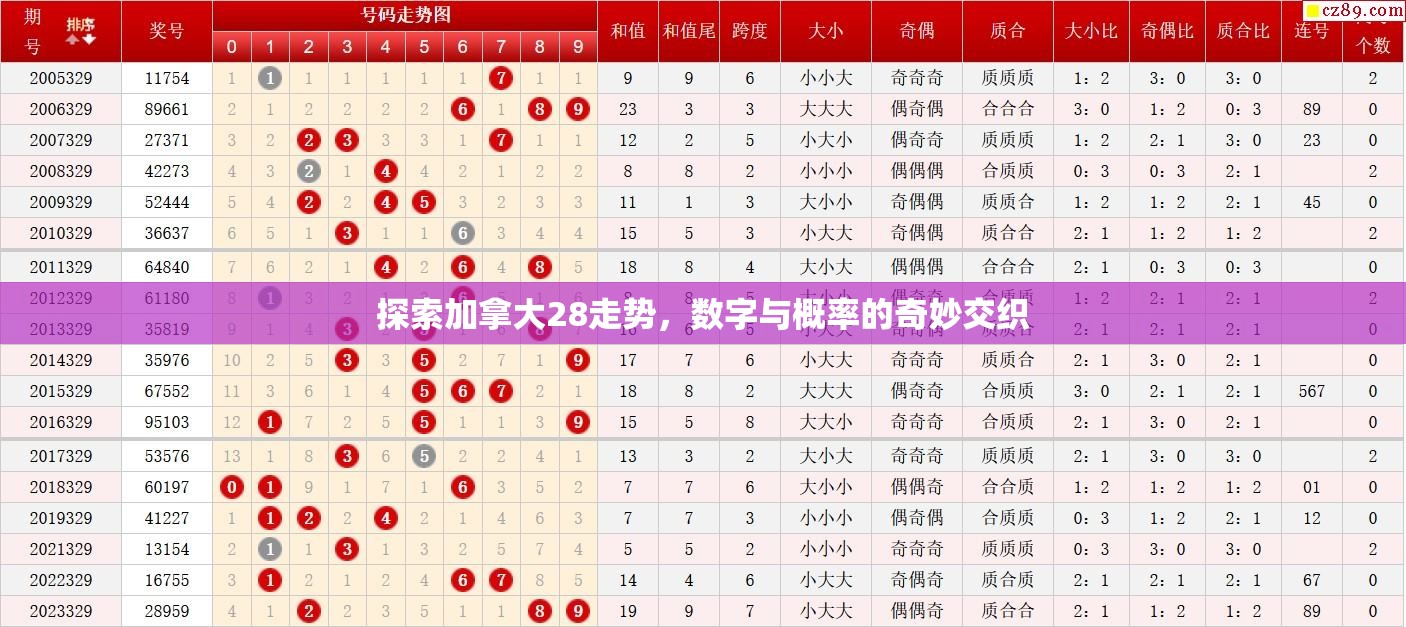 探索加拿大28走势，数字与概率的奇妙交织