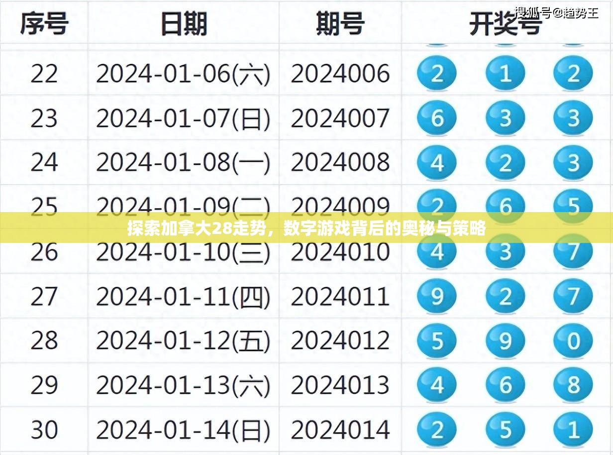 探索加拿大28走势，数字游戏背后的奥秘与策略