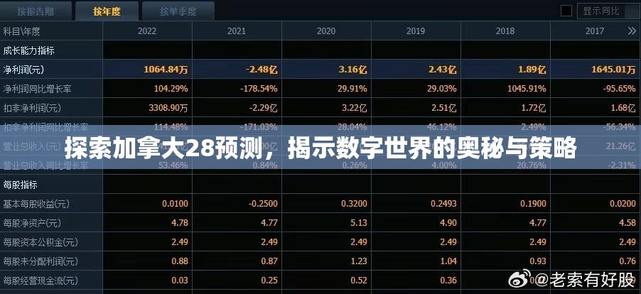 探索加拿大28预测，揭示数字世界的奥秘与策略