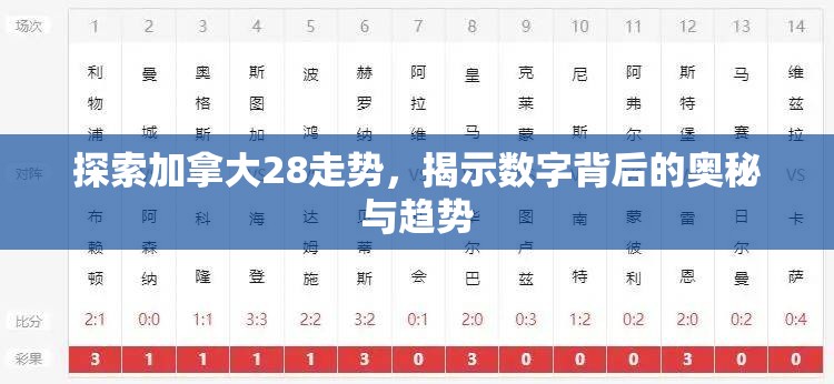 探索加拿大28走势，揭示数字背后的奥秘与趋势